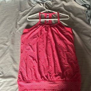 90 Degrees by reflex two tone pink layered tank top size large